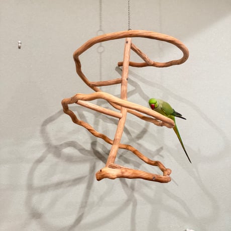 コトリのなる木　つり下げゆらゆらバードアスレチック(皮無し)【インコ・オウムのおもちゃ・自然木の止まり木】