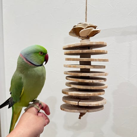 C342 インコ オオム カジカジ、ガジガジおもちゃセット かじり木 C342