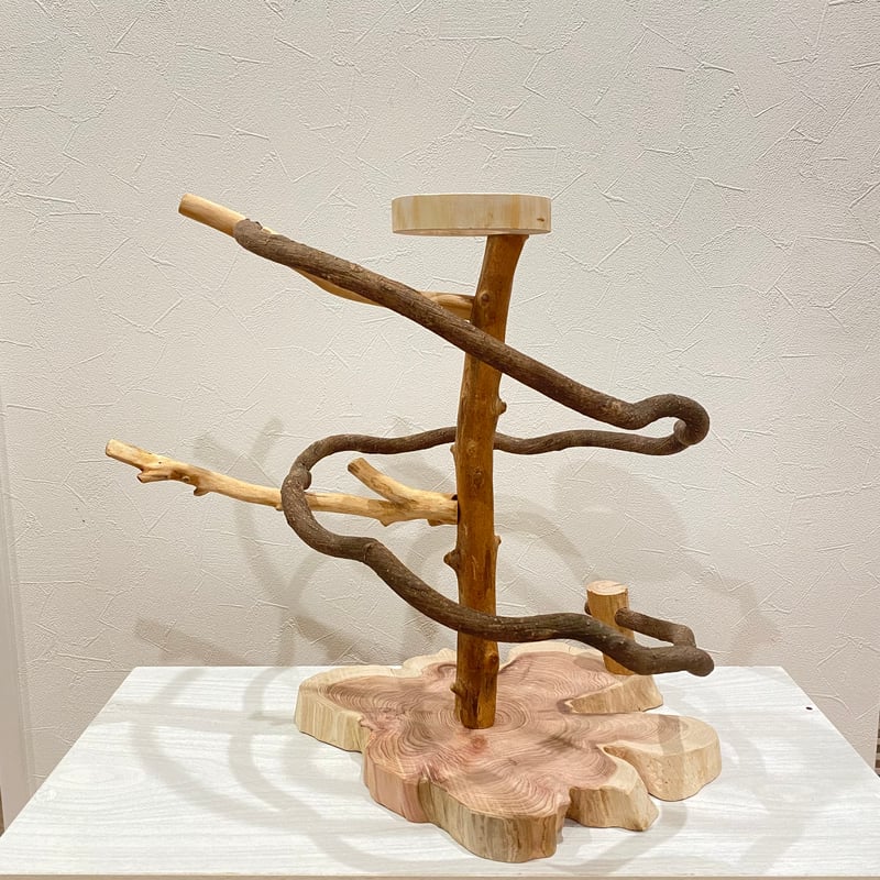 ツタのぐるぐるバードアスレチック①【インコのおもちゃ・自然木の