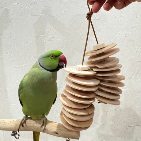 桧のミノムシちゃん【インコのおもちゃ ストレス発散 自然木 ガジガジ】