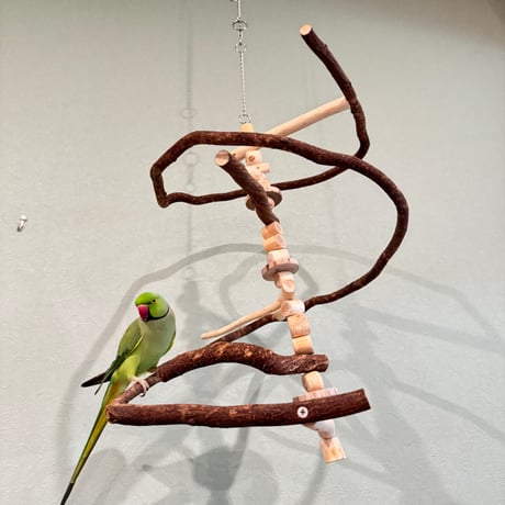 【T様専用】コトリのなる木カスタム　つり下げゆらゆらバードアスレチック【インコ・オウムのおもちゃ・自然木の止まり木】
