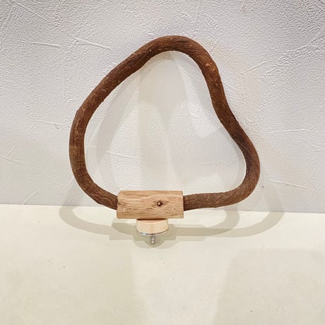 自然木（ツタ）のドーナツパーチ　約17×16cmの円形/ツタ直径1.3cm