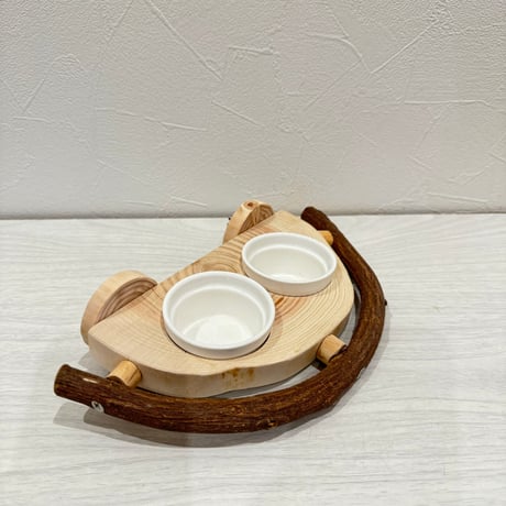 【okame7HSPHOTC様専用】極小サイズカクタスパーチ  おやつ入れつき丸太パーチ