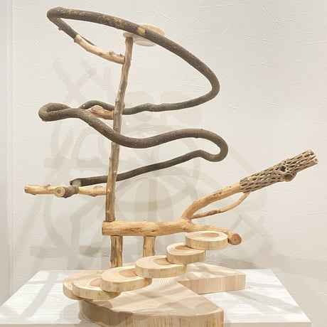 【humacomo25様専用せ】ツタのぐるぐるバードアスレチック  天然ウッドビーズとカクタスのブランコスのブランコ