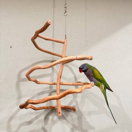 コトリのなる木　つり下げゆらゆらバードアスレチック(皮無し)【インコ・オウムのおもちゃ・自然木の止まり木】