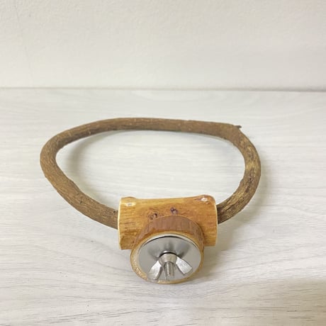 自然木（ツタ）のドーナツパーチ③　パーチ直径1cm／円直径約12cm
