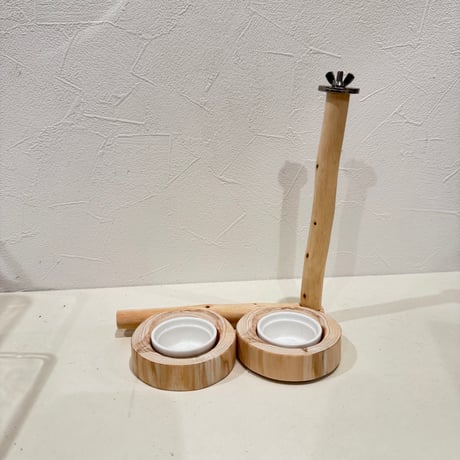 【受注製作】つり下げ用おやつ入れ（2個付き） 幼鳥・老鳥・病鳥【SANKOルーミーベーシック用 インコ 天然木の止まり木】