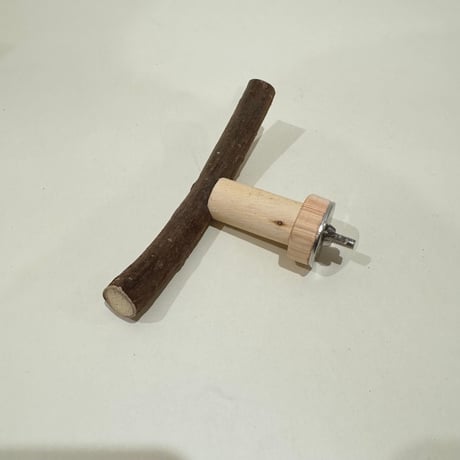 自然木（ツタ）のT字パーチ HOEI465⑦【取り替え式】