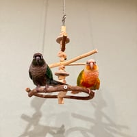 ゆらゆらUFOブランコ ②【自然木の止まり木 インコのおもちゃ】