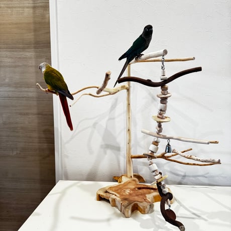 【T様専用】貝塚伊吹のツリーアスレチック おでんくん付き【インコ天然木 自然木 パーチ 止まり木】