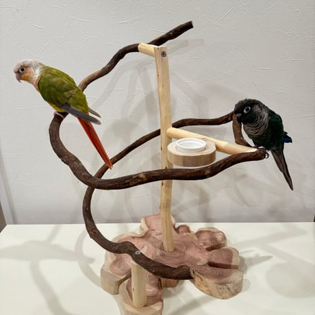 ツタのぐるぐるバードアスレチック【インコのおもちゃ・ブランコ・自然木のとまり木】