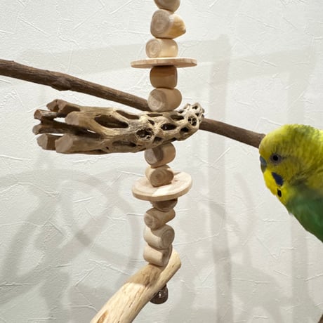 コトリのなる木ミニミニカスタム　ツタのつり下げバードアスレチック【文鳥 インコ 自然木 止まり木】