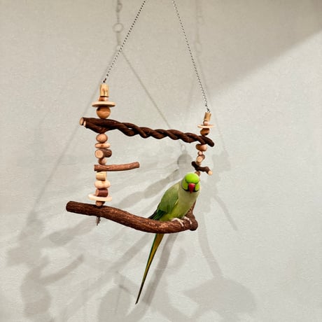 パーツ取り替え式　ハイジのブランコ②【インコのおもちゃ・自然木のとまり木】