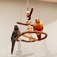 ゆらゆらUFOブランコ 【自然木の止まり木 インコのおもちゃ】