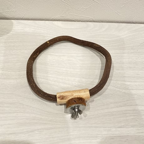 自然木（ツタ）のドーナツパーチ⑭ パーチ直径1cm／円直径15×14.5cm