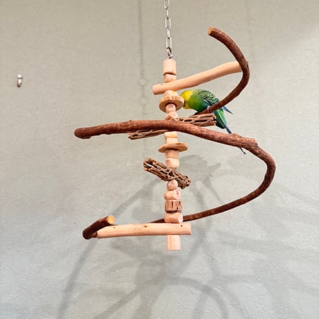 コトリのなる木ミニミニカスタム　ツタのつり下げバードアスレチック【文鳥 インコ 自然木 止まり木】