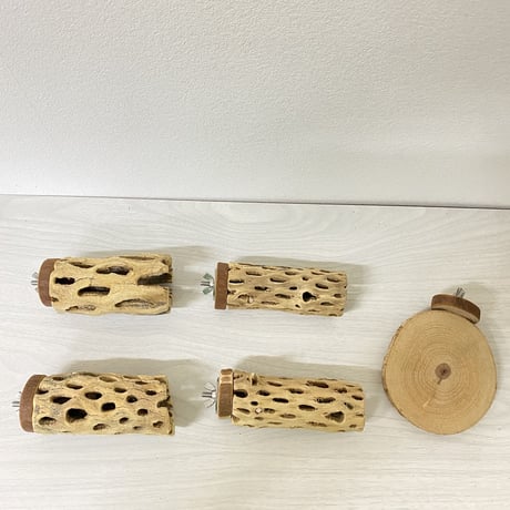 【lingwangwanshan様専用】カクタスパーチ　カクタスパーチ 中10cm×2 カクタスパーチ 小11cm×2 丸太テーブルパーチ