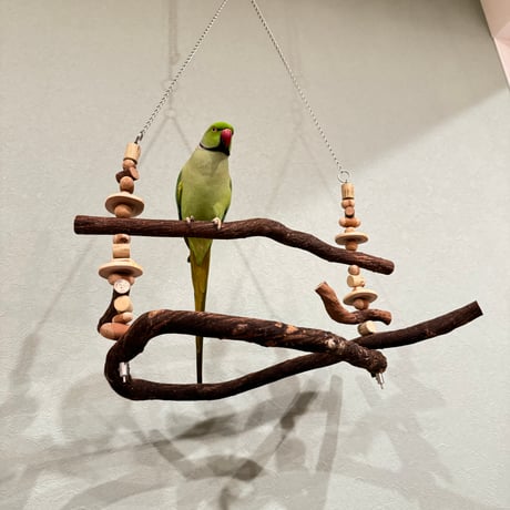 パーツ取り替え式　ハイジのブランコ【インコのおもちゃ・自然木のとまり木】