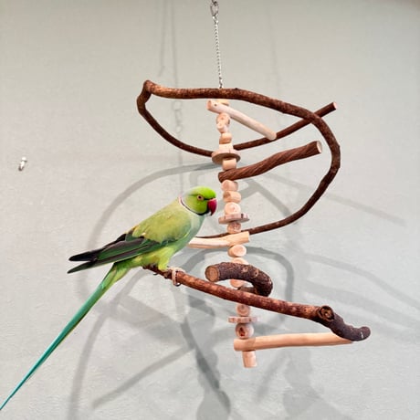 【T様専用】コトリのなる木カスタム　つり下げゆらゆらバードアスレチック【インコ・オウムのおもちゃ・自然木の止まり木】