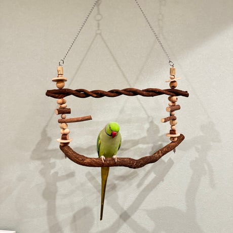 パーツ取り替え式　ハイジのブランコ②【インコのおもちゃ・自然木のとまり木】