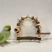 ポテトヘッドくんミニB　天然ウッドビーズのカスタムブランコ