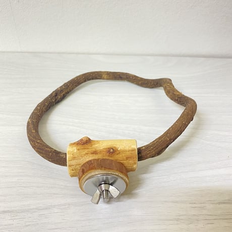 自然木（ツタ）のドーナツパーチ④　パーチ直径1cm／円直径約12cm