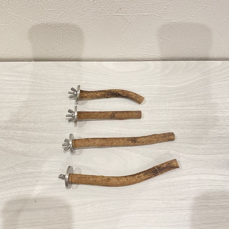 自然木（ツタ）小型さん用 パーチ4本セット 直径1.2cm 長さ10cm/15cm