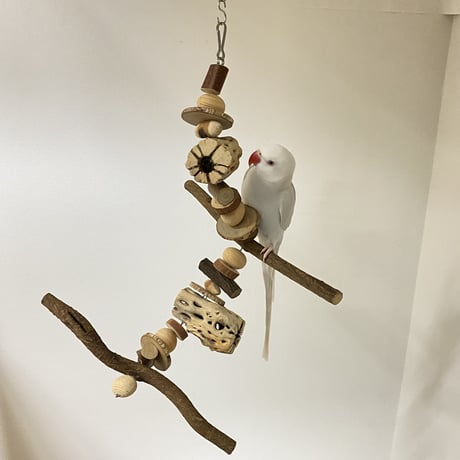【yae23yae様専用】おでんくん【シロハラサイズ】カクタスと天然ウッドビーズのゆらゆらおもちゃ