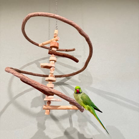 コトリのなる木カスタム　つり下げゆらゆらバードアスレチック【インコ・オウムのおもちゃ・自然木の止まり木】