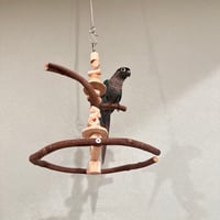 ゆらゆらUFOブランコ 【自然木の止まり木 インコのおもちゃ】