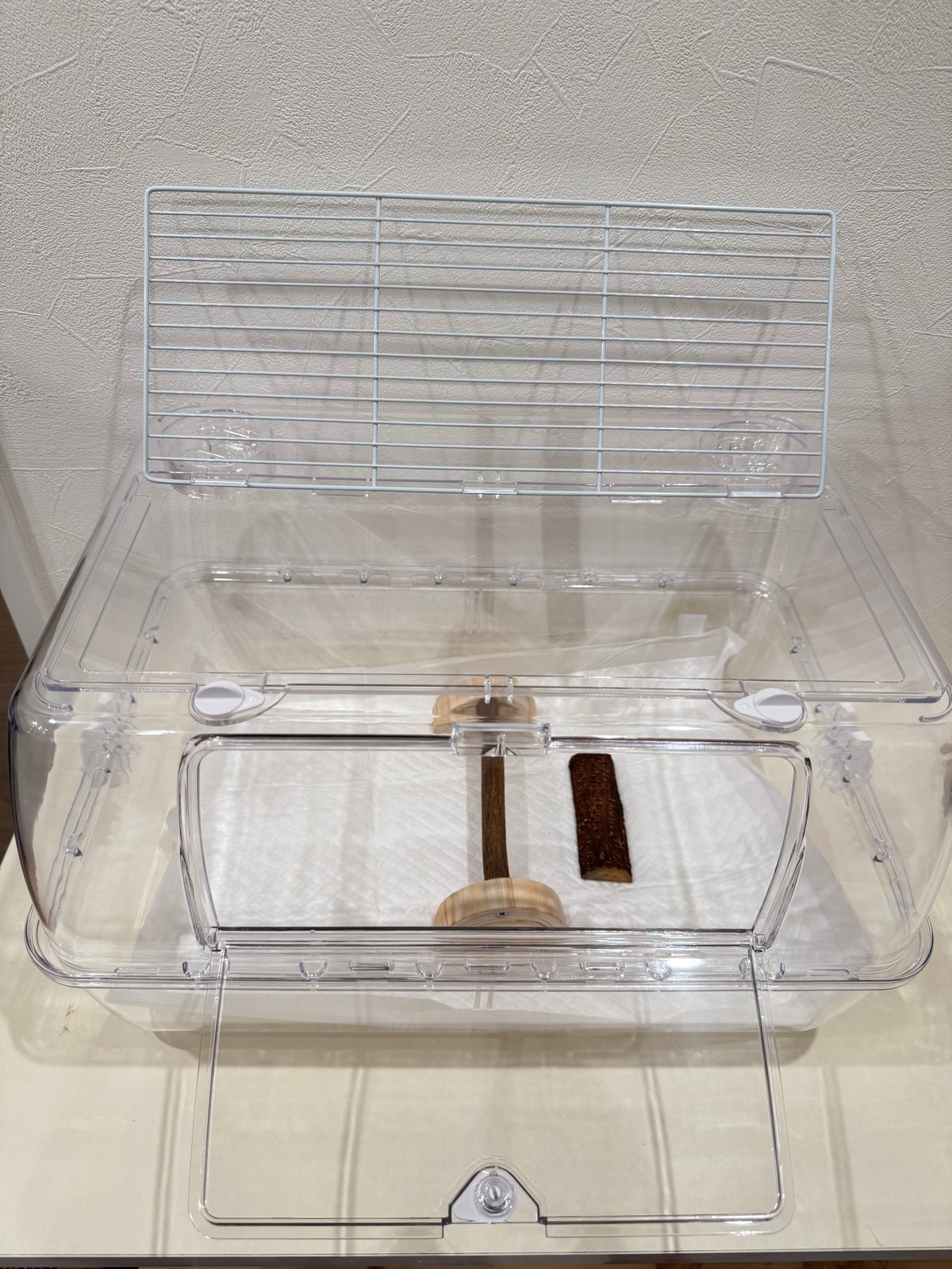 幼鳥・老鳥・介護用 置き型パーチ①【セキセイ・ウロコ・オカメ