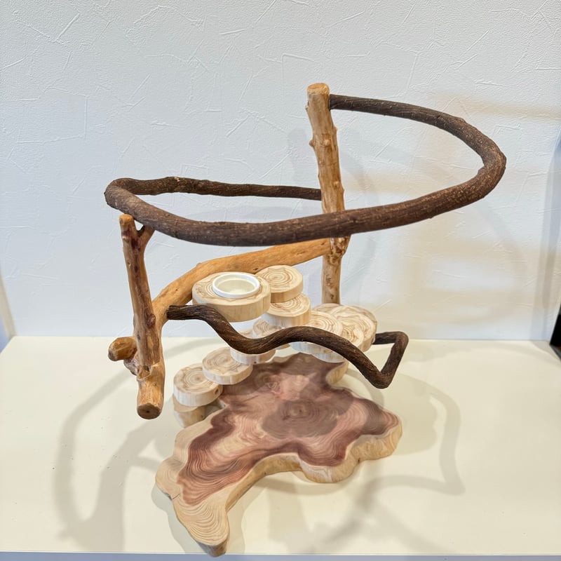 ツタと螺旋階段のぐるぐるバードアスレチック【インコのおもちゃ・自然