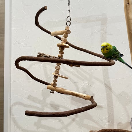 コトリのなる木ミニミニカスタム　ツタのつり下げバードアスレチック【文鳥 インコ 自然木 止まり木】
