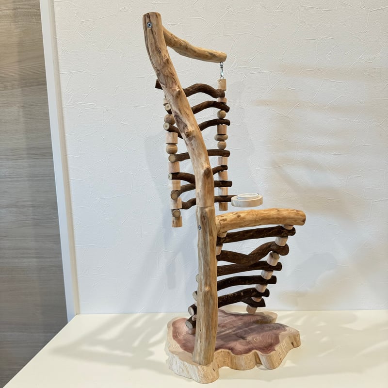 アクティブさん向け アスレチックハシゴブランコ | 自然木の鳥用品 鳥
