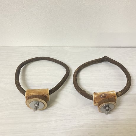 自然木（ツタ）のドーナツパーチ2個セット　パーチ直径1cm／円直径12cm