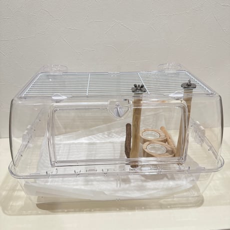 【受注製作】ルーミー用つり下げL字パーチ 幼鳥・老鳥・病鳥【SANKOルーミーベーシック用 インコ 天然木の止まり木】