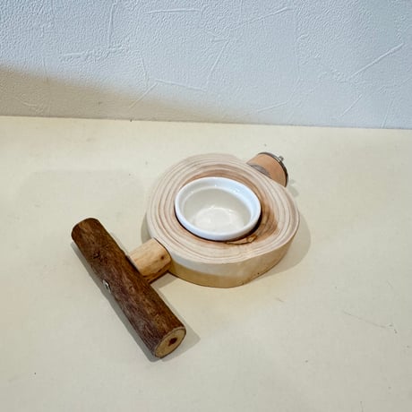 【Ｓ様専用】殿様パーチ（自然木） HOEI465用サイズ  パーチ付きおやつ入れテーブル