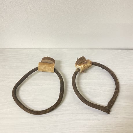 自然木（ツタ）のドーナツパーチ2個セット　パーチ直径1cm／円直径12cm