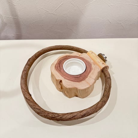 【◯山さんちのことりーず様専用】ドーナツパーチのごちそうテーブル【インコ 天然木 自然木 パーチ 止まり木】