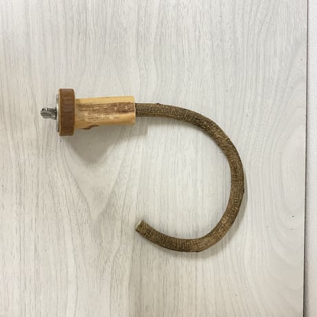 自然木（ツタ）フック船長パーチ①　パーチ直径1cm／円直径12×15cm