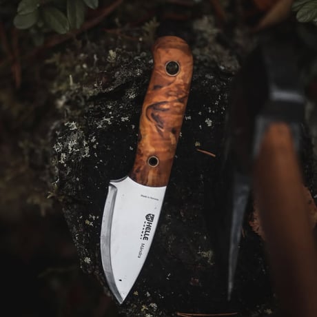 【HELLE】 MANDRA ヘレ マンドラ ｜フルタングナイフ・アウトドアナイフ｜ノルウェー製カーリーバーチハンドル