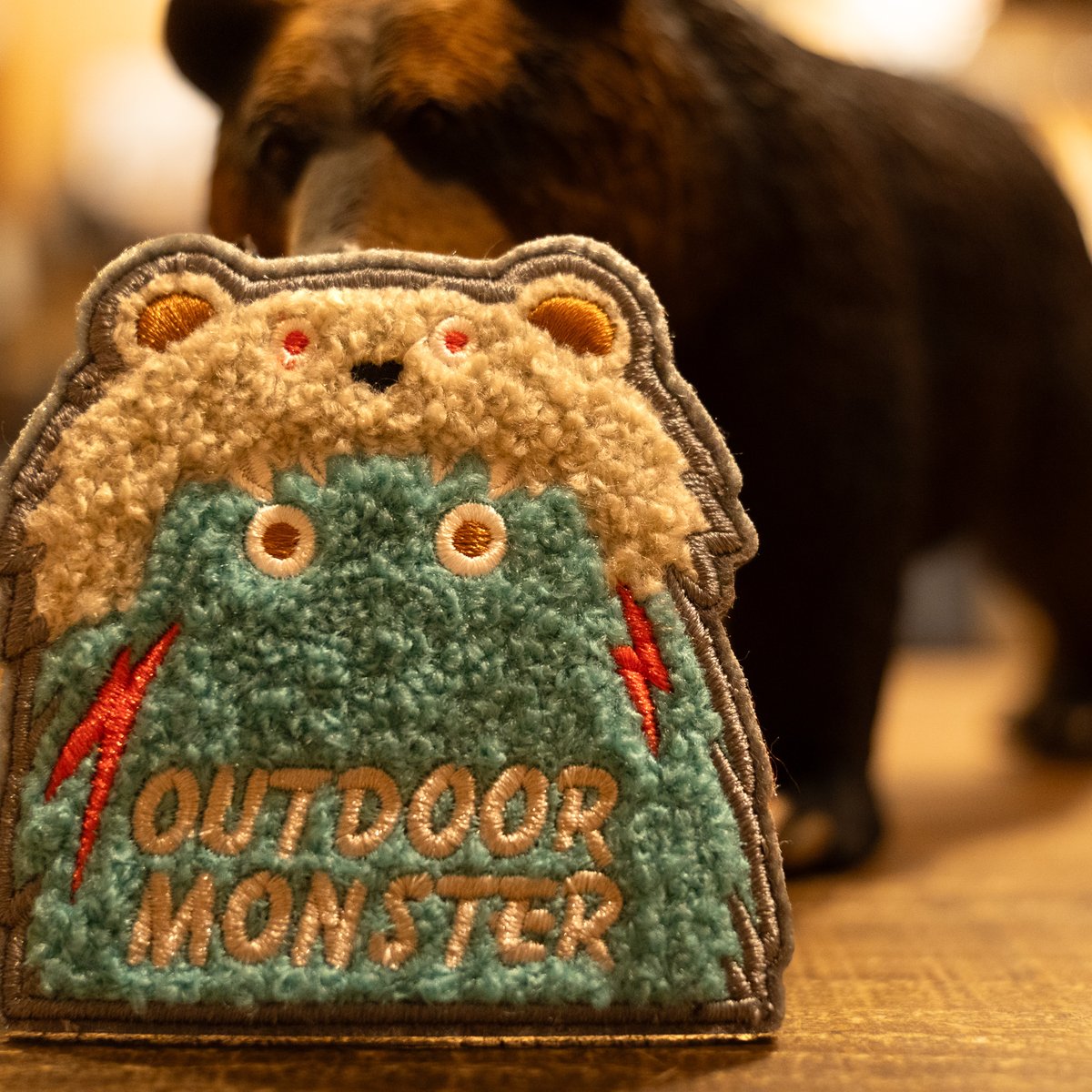 アウトドアモンスターモフモフワッペン4種セット新品