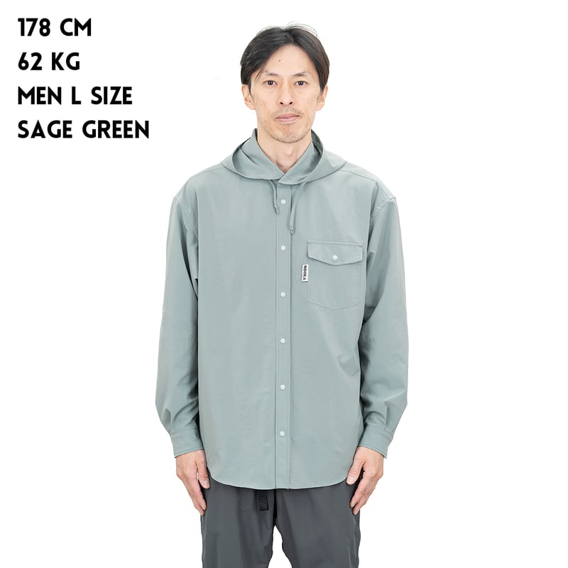 RIDGE MOUNTAIN GEAR】Hooded Long Sleeve Shirt |