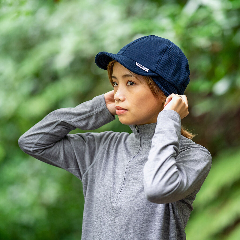 RIDGE MOUNTAIN GEAR】 Grid Merino Earmuff Cap |