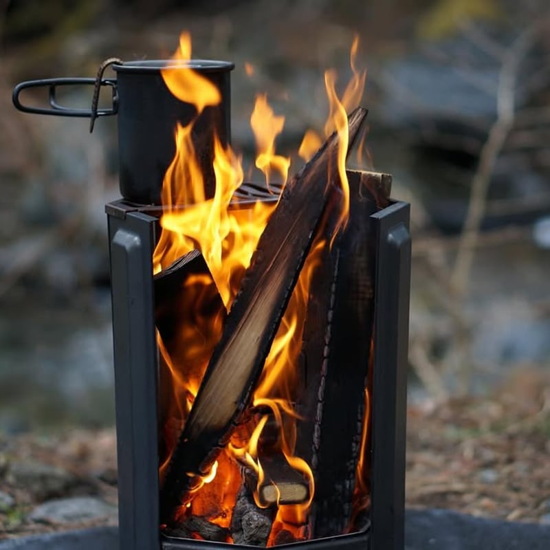 UM　Fire Pit　二次燃焼焚き火台　高さ358mm　パネル取り外し可 脱着パネル構造で炎を操る革新的な二次燃焼式焚火台「UM Fire