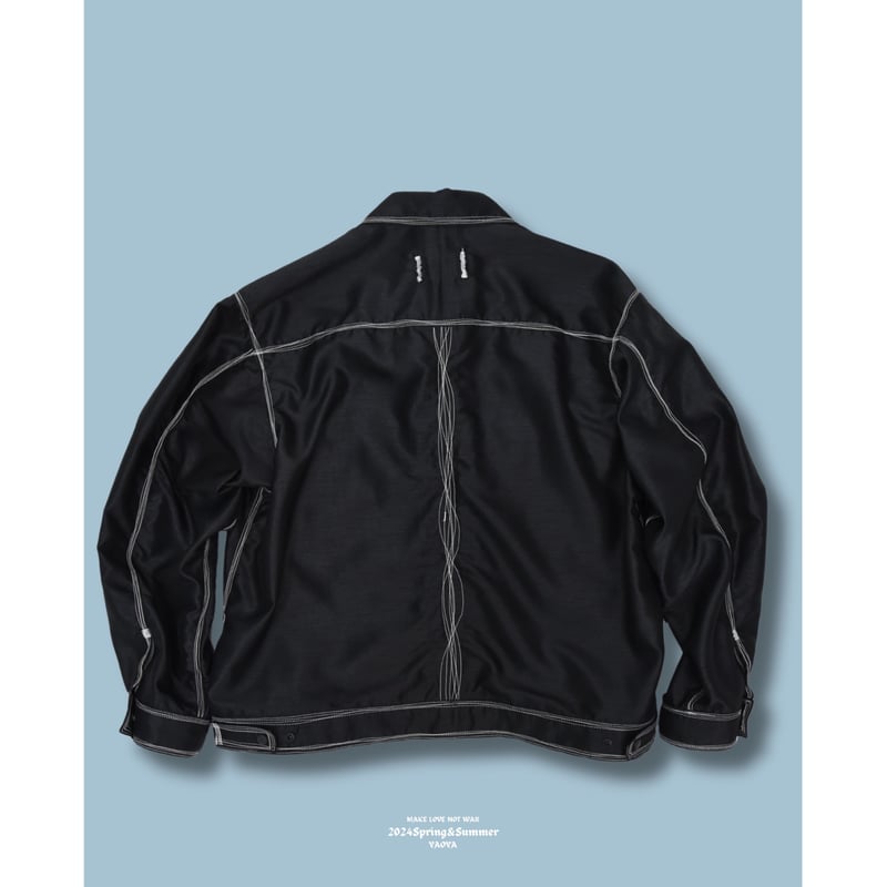 ジャケット・アウター Stitch Design No Collar Jacket Irregular Stitch Jacket | YAOYA ONLINE STORE