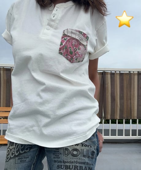 Paisley Henry Neck Half Sleeve Tee (MT-67)
