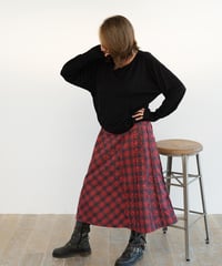 MIDI Check & Star Skirt  (MT-73)