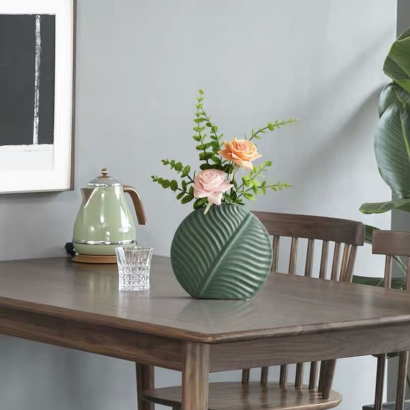 葉のテクスチャ花瓶 Sサイズ WH | Mulan Magnolia