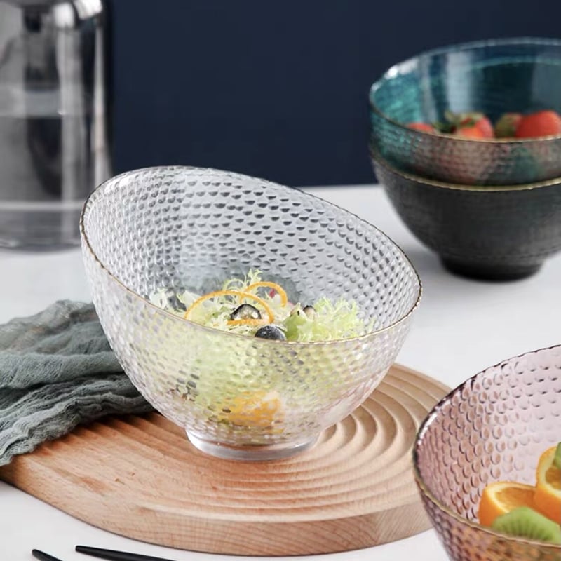 スラント ガラスボウル パープル 17㎝ | Mulan Magnolia